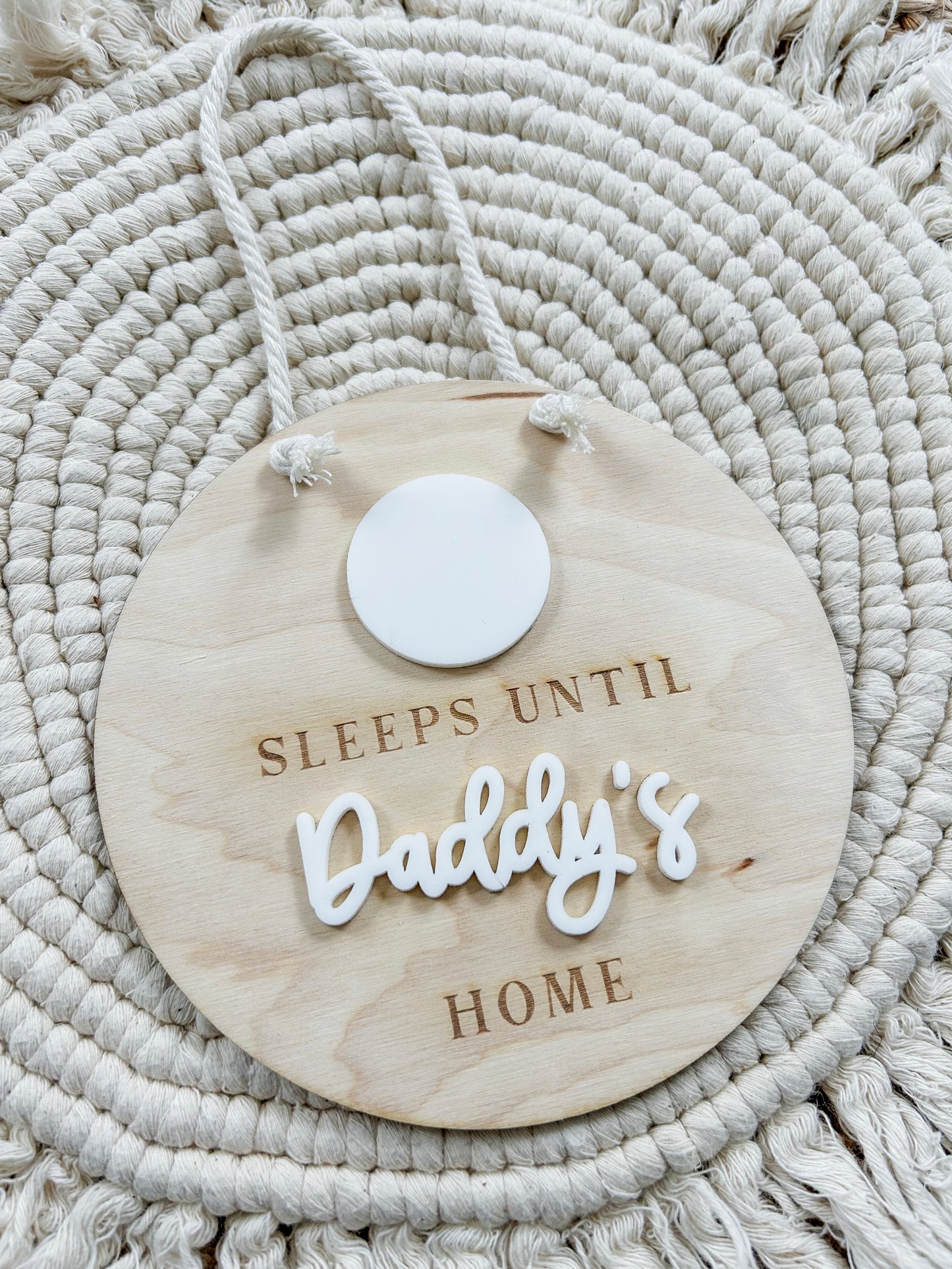 "Sleeps Until Daddy's Home" Dry Erase Countdown Sign
