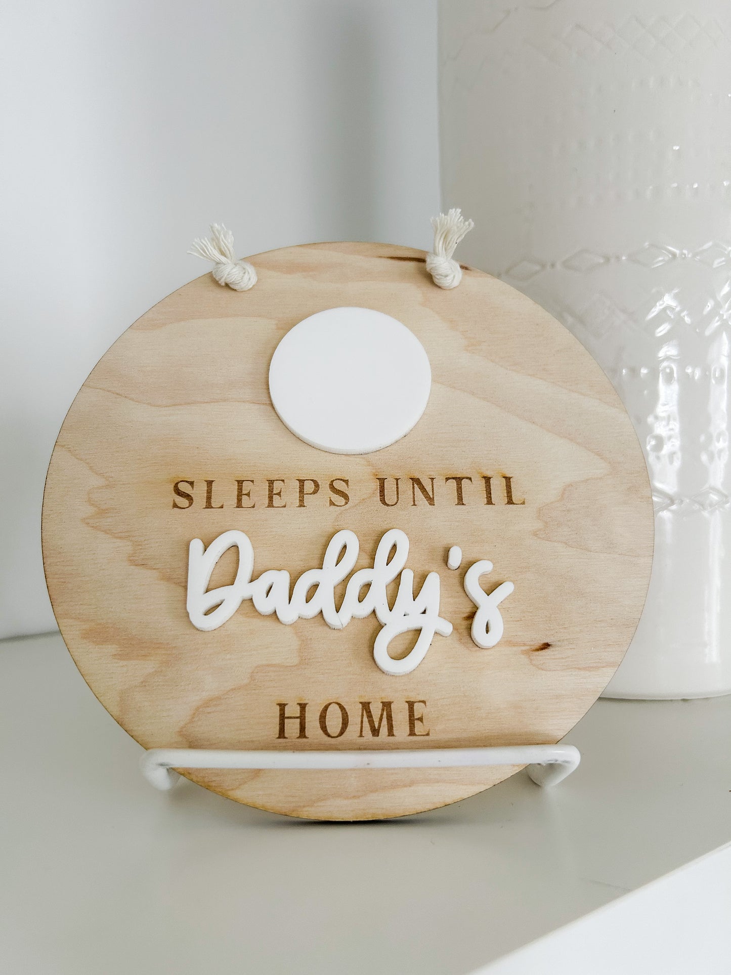 "Sleeps Until Daddy's Home" Dry Erase Countdown Sign