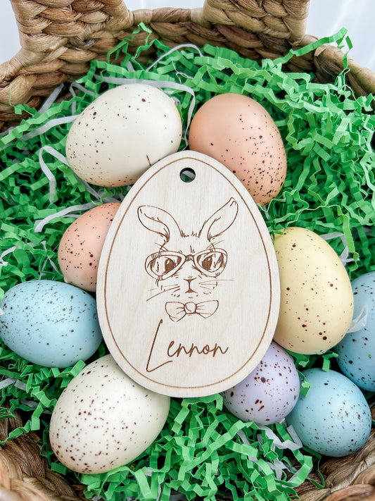 Wooden Easter Basket Tag