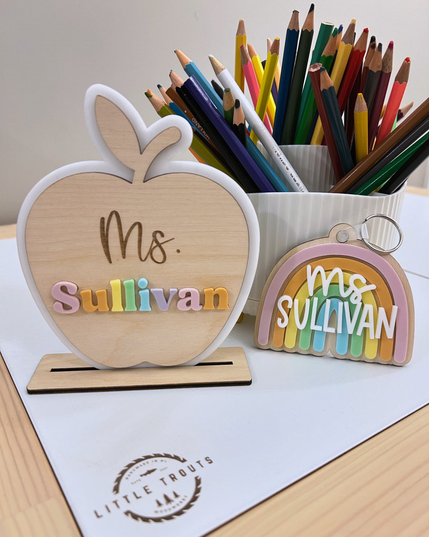 Personalized Apple Desk Sign