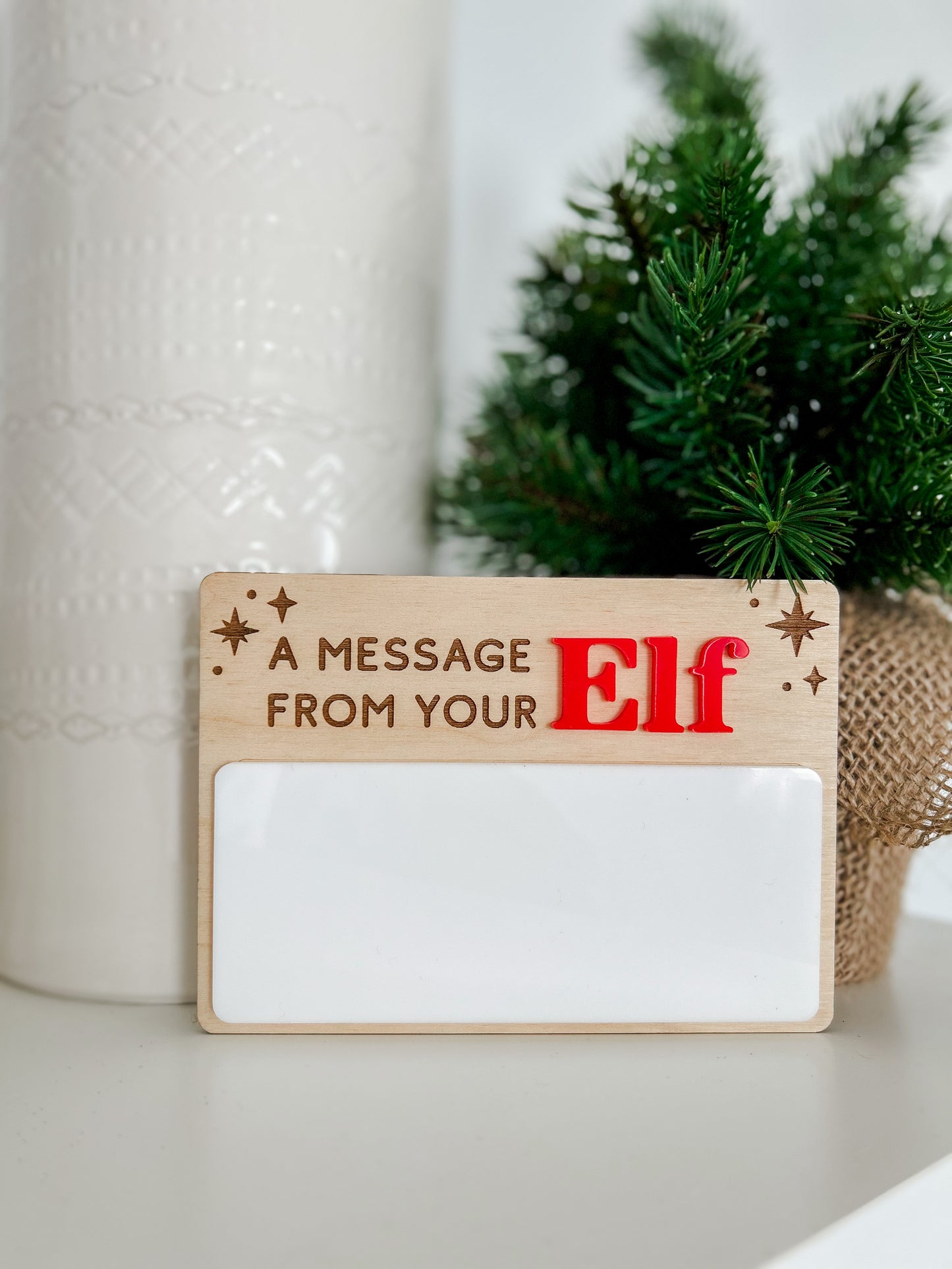 "A Message From Your Elf" Dry Erase Sign