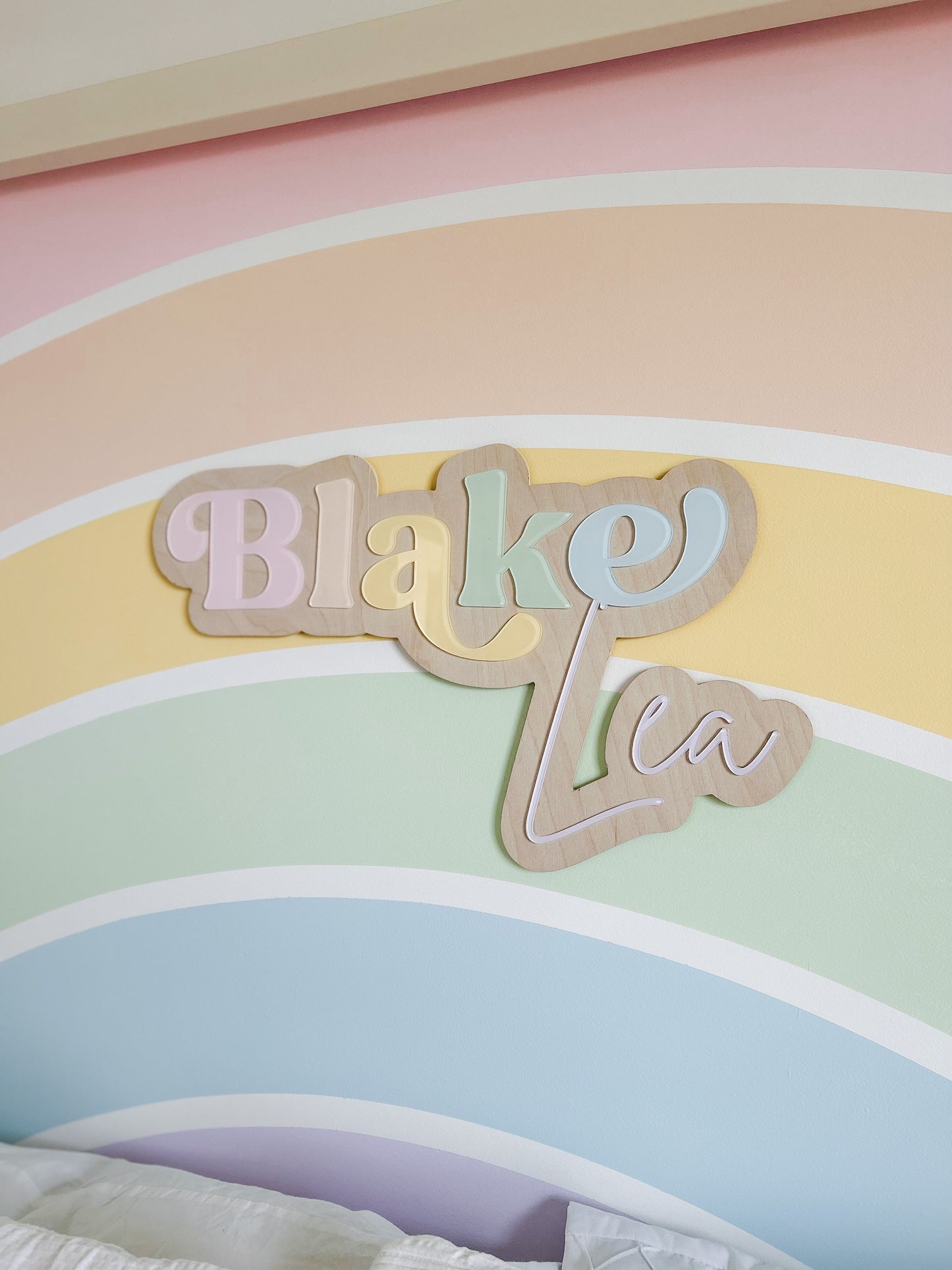 20" Rainbow Pastel Name Sign